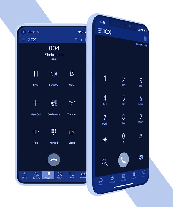 3CX mobile apps on smartphone