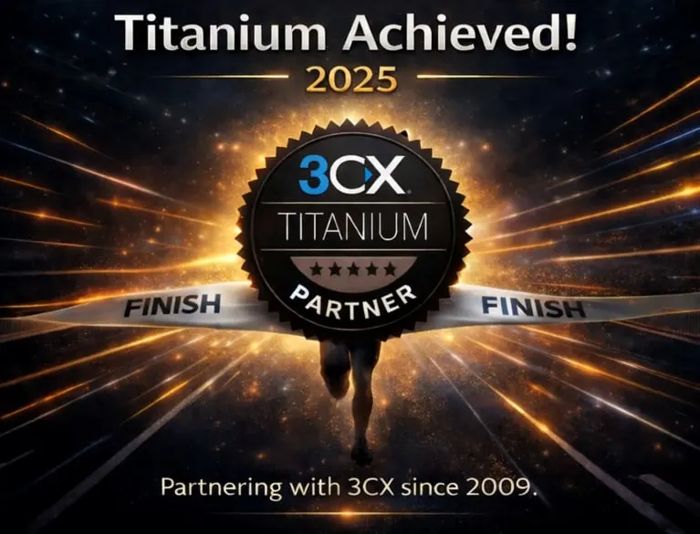 3CX Titanium Partner 2025 achievement badge graphic
